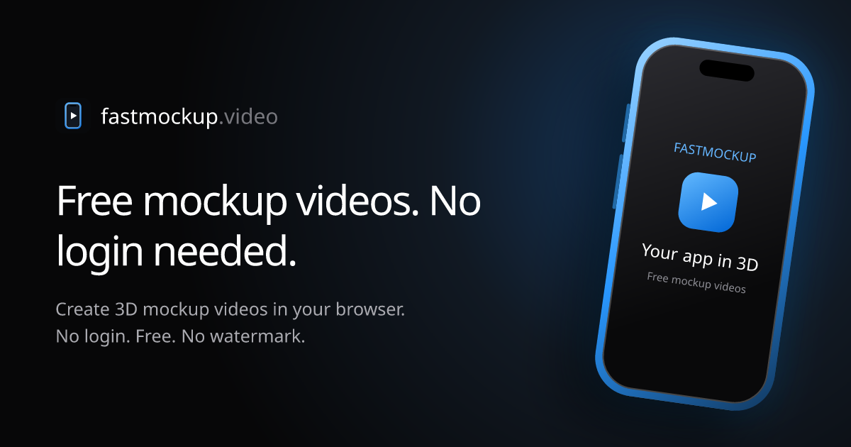Blue iPhone 3D app mockup created with FastMockup